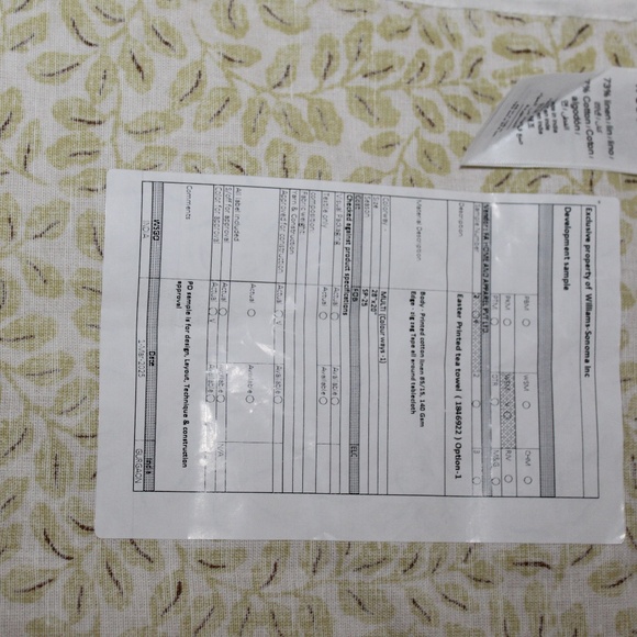 West Elm Bunny Printed Tea Towels.  Sz. 28"x20". Set of 2 - Picture 7 of 8